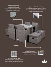 Paris 8 Seater Cube Dining Set - thumbnail 3