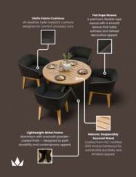 Tuscany 4 Seater Round Dining Set with Eden Night Dining Chairs - thumbnail 5