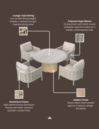 OLMA 4-Seater Dining Table & Armchairs - thumbnail 4