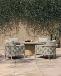 OLMA 4-Seater Dining Table & Armchairs