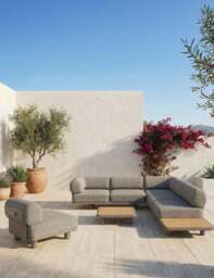 LEOX Modular 5-Seater Corner Sofa Set with Coffee Table - thumbnail 1