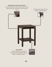 ARKA Dark Wood Side Table - thumbnail 3
