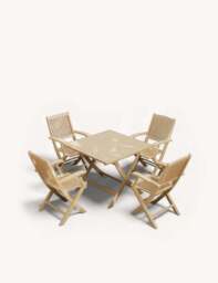 London 4 Seater Square Folding Set with London Folding Armchairs - thumbnail 5