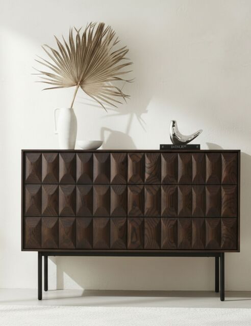 ROKA Dark Wood Geometric 2-Door Sideboard - image 1