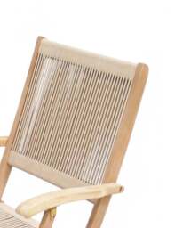 London 4 Seater Square Folding Set with London Rope Folding Armchairs - thumbnail 6