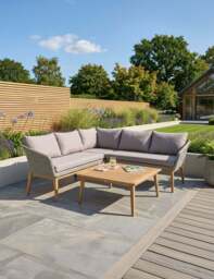 Sol 5 Seater Corner Lounge Set with Square Coffee Table - thumbnail 1