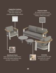NAIA 5 Seater Lounging Set with Coffee Table - thumbnail 3
