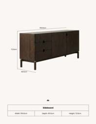 ARKA Dark Wood 2-Door, 3-Drawer Sideboard - thumbnail 5