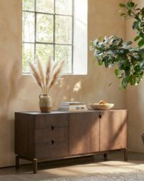 ARKA Dark Wood 2-Door, 3-Drawer Sideboard