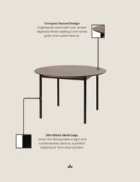 ROKA Dark Wood 4-Seater Dining Table - thumbnail 4