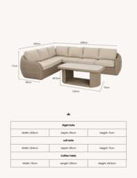 BORA 6-Seater Rattan Lounging Set with Coffee Table - With Free Cover - thumbnail 5