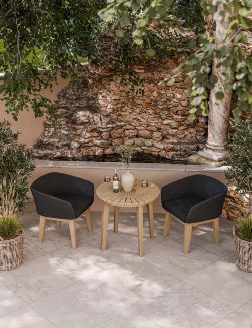 Roma 2 Seater Round Sunray Bistro Set with Eden Night Dining Chairs - image 1