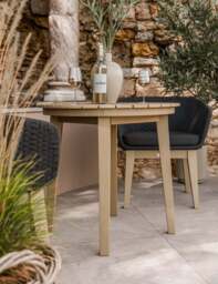 Roma 2 Seater Round Sunray Bistro Set with Eden Night Dining Chairs - thumbnail 2