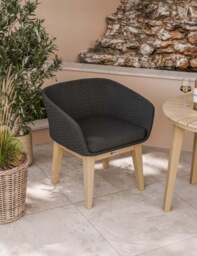 Roma 2 Seater Round Sunray Bistro Set with Eden Night Dining Chairs - thumbnail 3