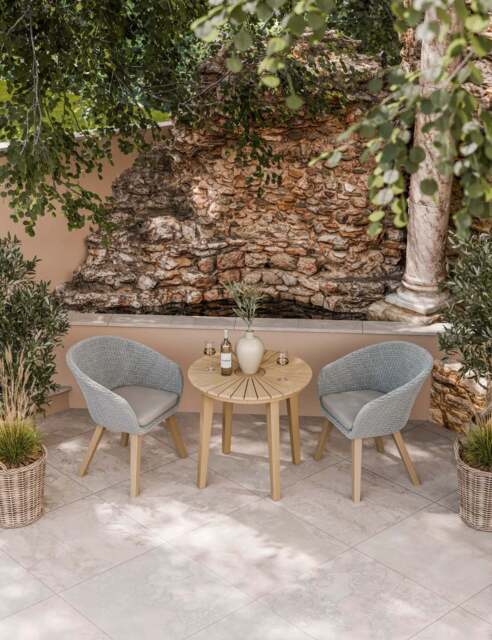 Roma 2 Seater Round Sunray Bistro Set with Sol Dining Chairs - image 1