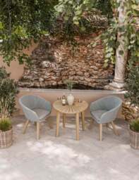 Roma 2 Seater Round Sunray Bistro Set with Sol Dining Chairs - thumbnail 1