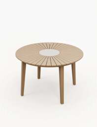 Roma 4 Seater Round Sunray with Terrazzo Insert Dining Set with Eden Dusk Chairs - thumbnail 4