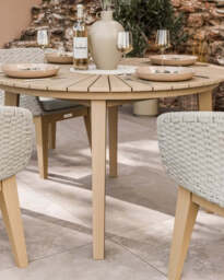 Roma 4 Seater Round Sunray with Terrazzo Insert Dining Set with Eden Dusk Chairs - thumbnail 3