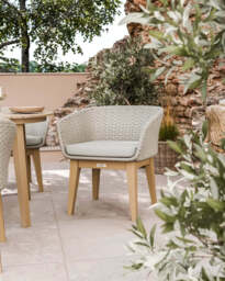 Roma 4 Seater Round Sunray with Terrazzo Insert Dining Set with Eden Dusk Chairs - thumbnail 2