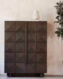 ROKA Dark Wood Geometric 2-Door Cabinet - thumbnail 1