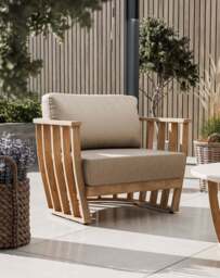 LUCCA 5-Seater Wood Lounging Set with Coffee Table - thumbnail 6