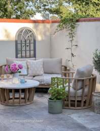 LUCCA 5-Seater Wood Lounging Set with Coffee Table - thumbnail 2