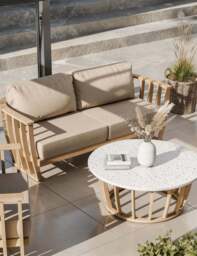 LUCCA 5-Seater Wood Lounging Set with Coffee Table - thumbnail 5