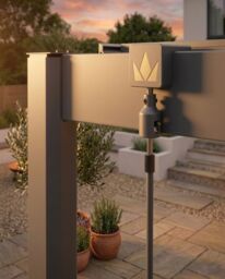 PURE 4x3m Pergola with Manual Louvered Roof and solar powered lighting - 3 Screens (2x 3m Screens + 1x 4m Screen) - thumbnail 2