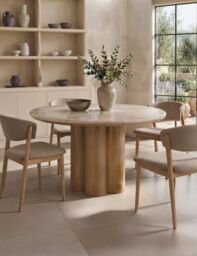 RIVA 4 Seater Mid Oak Dining Table - thumbnail 1