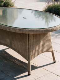 Wentworth 200x145cm Ellipse Table with Clear Glass Top - thumbnail 2