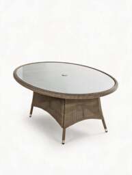 Wentworth 200x145cm Ellipse Table with Clear Glass Top - thumbnail 3