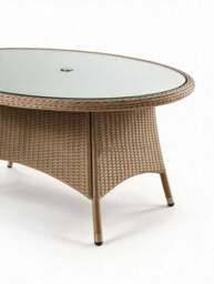 Wentworth 200x145cm Ellipse Table with Clear Glass Top - thumbnail 4