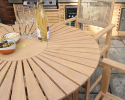 Roma 100cm Round Sunray High Bar Table with 4 Roma Rope Bar Stools - thumbnail 4
