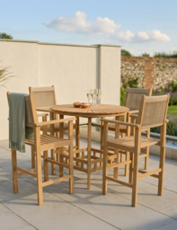 Roma 100cm Round Sunray High Bar Table with 4 Roma Rope Bar Stools - thumbnail 1