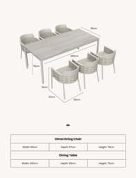OLMA 6-Seater Dining Table & Chairs - thumbnail 4