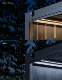 PURE 4x3m Pergola with Manual Louvered Roof and solar powered lighting - No Screen - thumbnail 3