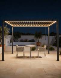 Pure 3x3m Pergola with Manual Louvered Roof and solar powered lighting - thumbnail 2
