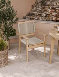 Roma 80cm Round Sunray Bistro Set with Roma Rope Stacking Chairs - thumbnail 2