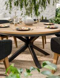 Tuscany 6 Seater Round Dining Set with Eden Night Dining Chairs - thumbnail 3