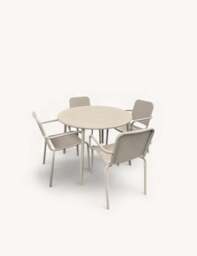 Porto 4 Seater Round Dining Set in Cashmere - thumbnail 5