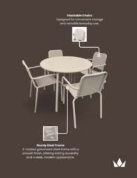 Porto 4 Seater Round Dining Set in Cashmere - thumbnail 3