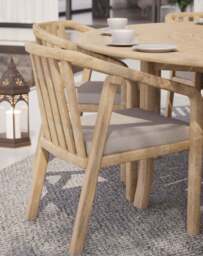MARIS 8-Seater Round Dining Set with Wooden Lazy Susan - thumbnail 3