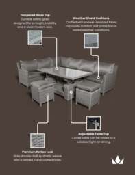 Paris 8 Seater Deluxe Modular Corner Dining & Lounging Set - thumbnail 4