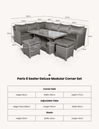 Paris 8 Seater Deluxe Modular Corner Dining & Lounging Set - thumbnail 3