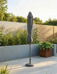 Crank and Tilt Rectangular Parasol - Grey - thumbnail 2