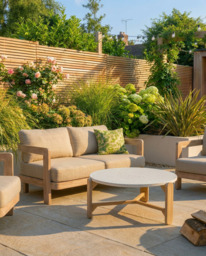 EVORA 4-Seater Wood Lounging Set with Coffee Table - thumbnail 3