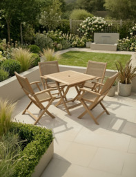 London 4 Seater Square Folding Set with London Rope Folding Armchairs - thumbnail 1