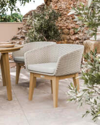 Roma 6 Seater Round Sunray with Terrazzo Insert Dining Set with Eden Dusk Chairs - thumbnail 2