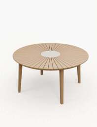 Roma 6 Seater Round Sunray with Terrazzo Insert Dining Set with Eden Dusk Chairs - thumbnail 4