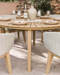 Roma 6 Seater Round Sunray with Terrazzo Insert Dining Set with Eden Dusk Chairs - thumbnail 3